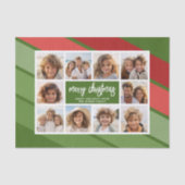 10 Fotocollage - Merry Christmas Retro Stripes Tissuepapier (Voorkant)