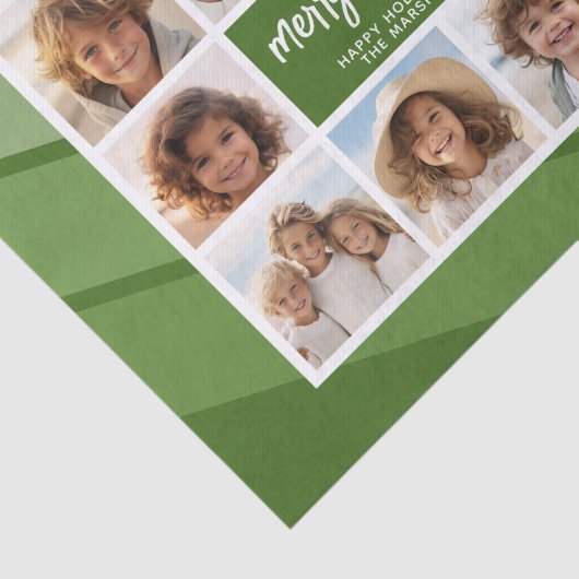 10 Fotocollage - Merry Christmas Retro Stripes Tissuepapier (Detail)