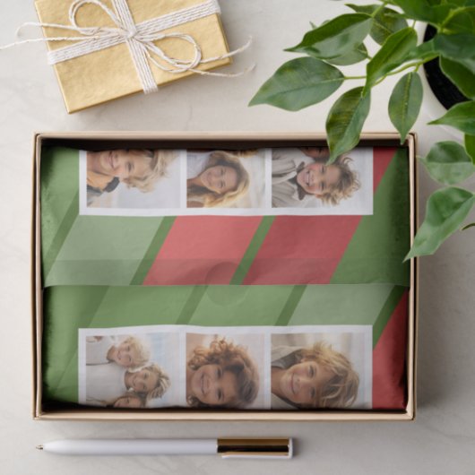 10 Fotocollage - Merry Christmas Retro Stripes Tissuepapier (Geschenk)