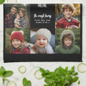 10 Fotocollage rand - Center witte tekstblokken Theedoek (Gevouwen)