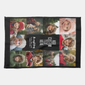 10 Fotocollage rand - Center witte tekstblokken Theedoek (Horizontaal)