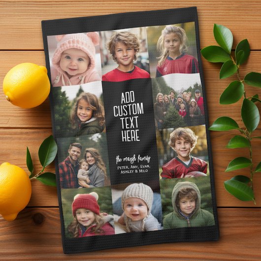 10 Fotocollage rand - Center witte tekstblokken Theedoek