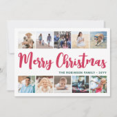 10 Fotocollage Script Merry Christmas Modern Feestdagenkaart (Voorkant)