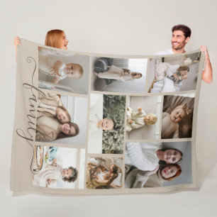 10 Fotocollage vrienden sjabloon gepersonaliseerd Fleece Deken