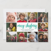 10 Fotocollage - Vrolijke kerstkleurblokken Feestdagenkaart (Voorkant)