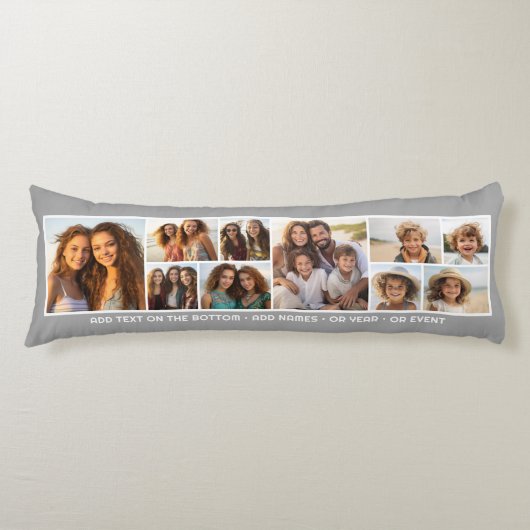 10 Fotocollageraster - Aangepaste tekst rond de on Lichaamskussen (Voorkant)