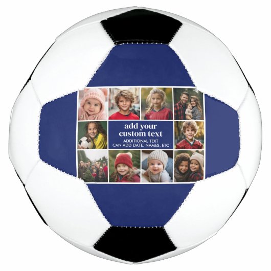 10 Fotorand met Tekstcentrum - blauw wit Voetbal (Voorkant)