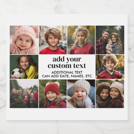 10 Fotorand met Tekstcentrum - zwart wit Bier Etiket (Enkel label)