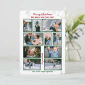 10 foto's Collage Letter Schattige Elegant geperso Feestdagenkaart (Staand voorkant)