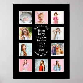 10 foto's van baby tot afgestudeerde naam jaar zwa poster