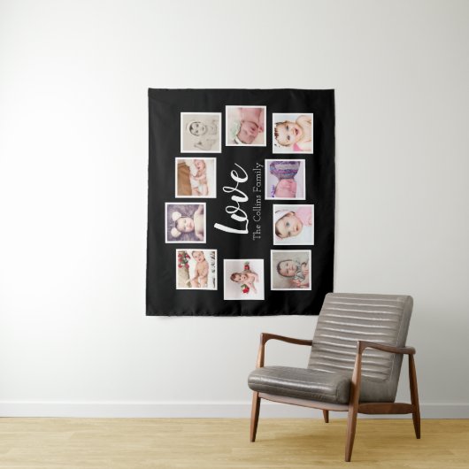 10 Fotosjabloon Fotocollage Gepersonaliseerde Lief Wandkleed (In situ)