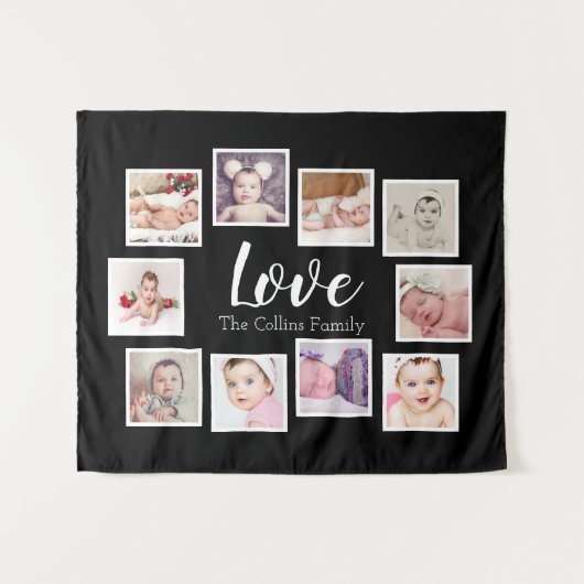 10 Fotosjabloon Fotocollage Gepersonaliseerde Lief Wandkleed (Voorkant (horizontaal))