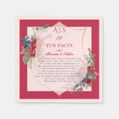 10 Fun Facts Passen getrouwd Couple Magenta Rozen Servet (Voorkant)
