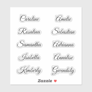 10 Gasten voornamen Calligrafie Elegant schrift Sticker
