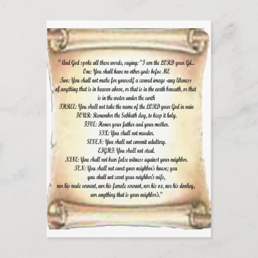 10 geboden briefkaart (Voorkant)
