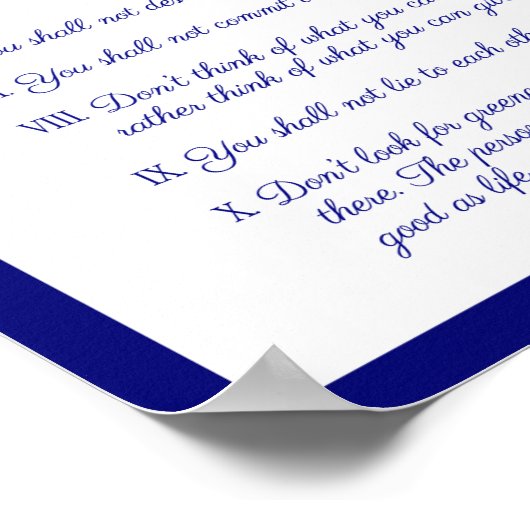 10 Geboden huwelijk Poster (Hoek)