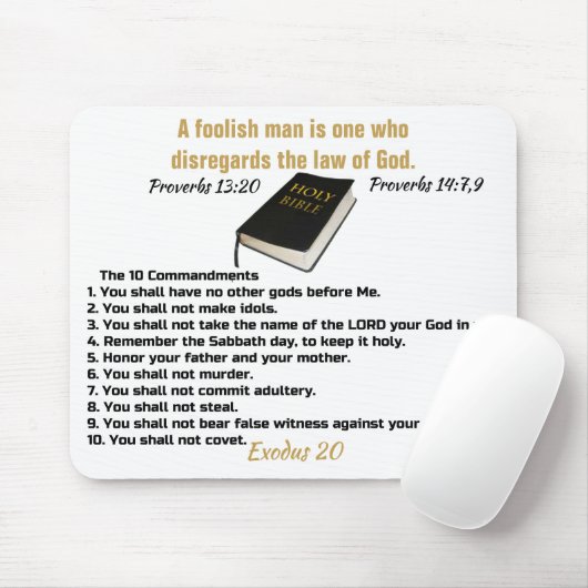 10 geboden Mousepad Muismat (Met muis)