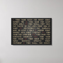 10 geboden op Dark Wood 30 x 20-inch canvas Wrap