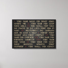 10 geboden op Dark Wood 30 x 20-inch canvas Wrap