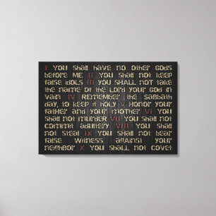 10 geboden op Dark Wood 30 x 20-inch canvas Wrap