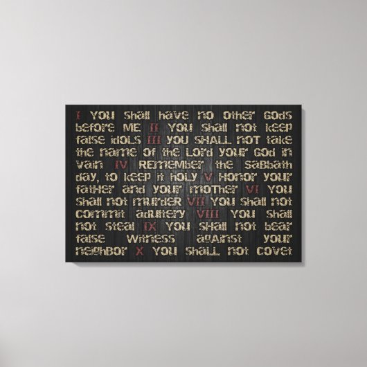 10 geboden op Dark Wood 30 x 20-inch canvas Wrap (Voorkant)