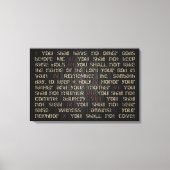 10 geboden op Dark Wood 30 x 20-inch canvas Wrap Afdruk (Voorkant)