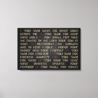 10 geboden op Dark Wood 30 x 20-inch canvas Wrap Afdruk