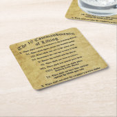 10 Geboden van liften Kartonnen Onderzetters (Schuin)