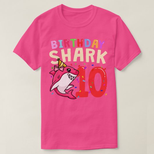 10 Geburtstag Hai T-shirt (Design voorkant)