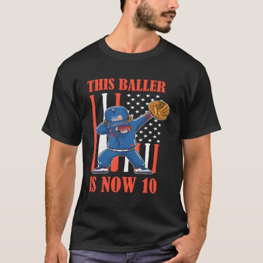 10 Gelukkige 10e honkbal 10e T-shirt (Voorkant)