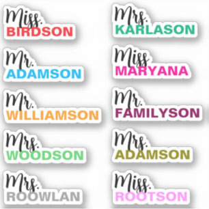 10 Gepersonaliseerde Docent Naam Cute Kleurrijke Sticker