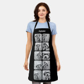 10 Gestapelde foto Collage - zwarte witte scriptna Schort (Gedragen)