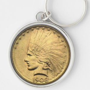 $10 GOLD PIECE SLEUTELHANGER