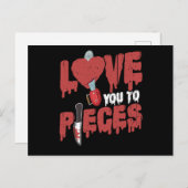 10.Griezelfilm hou je tot op het bot kettingzaag Uitnodiging Briefkaart (Voorkant / Achterkant)