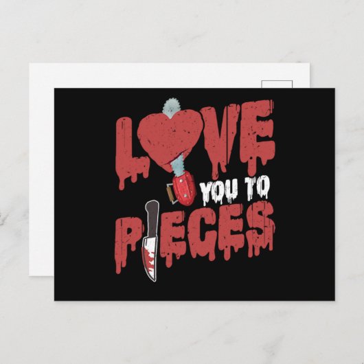 10.Griezelfilm hou je tot op het bot kettingzaag Uitnodiging Briefkaart (Voorkant / Achterkant)