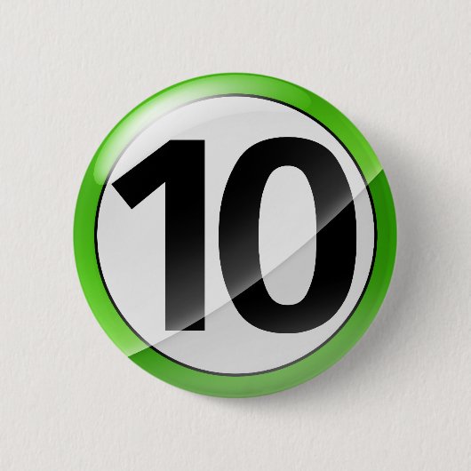 10 groen ronde button 5,7 cm (Voorkant)