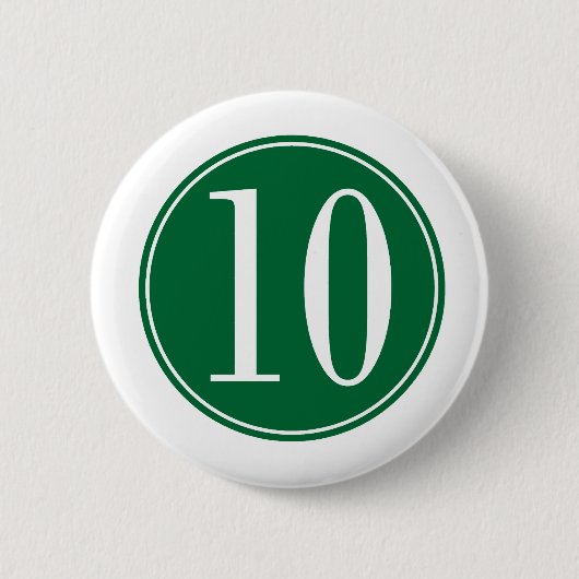 #10 Groene Cirkel Ronde Button 5,7 Cm (Voorkant)