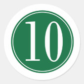 #10 Groene cirkel Ronde Sticker (Voorkant)
