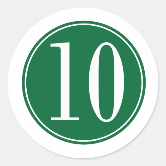 #10 Groene cirkel Ronde Sticker (Voorkant)