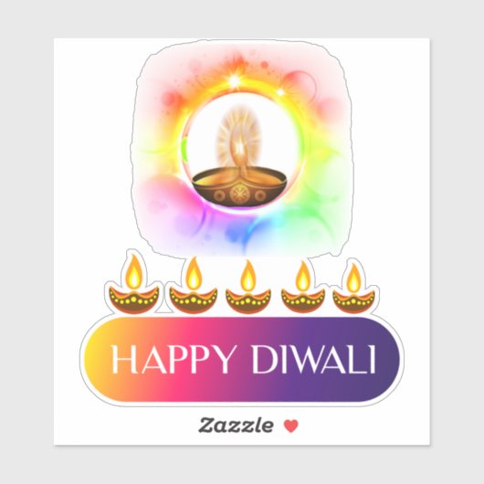 #10.Happy Diwali het lichtfestival van India Sticker (Vel)
