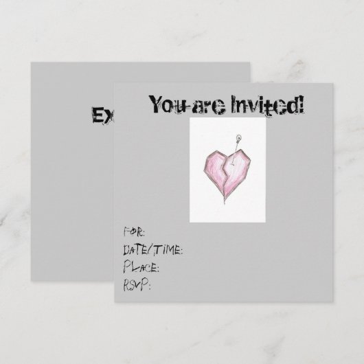 10 Hartschedel Invitaties Birthday/enige keren Kaart (Voorkant / Achterkant)