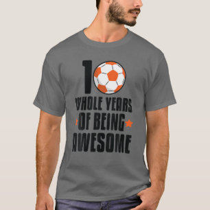 10 hele jaren 10e verjaardag Voetbal verjaardag T-shirt
