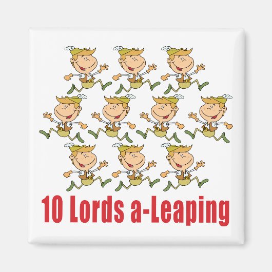 10 Heren A-Leaping Magnet (Voorkant)