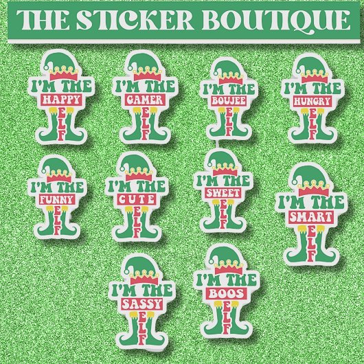 10 in een feestelijk Elf Persoonlijkheids Collecti Sticker