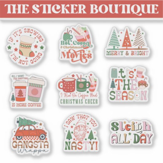 10 in een feestelijke kerstpakket - vrolijk sticker (Voorkant)