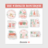 10 in een feestelijke kerstpakket - vrolijk sticker (Vel)