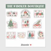 10 in een Schattige feestelijk groovy kerst Collec Sticker (Vel)