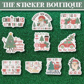 10 in een Schattige feestelijk groovy kerst Collec Sticker