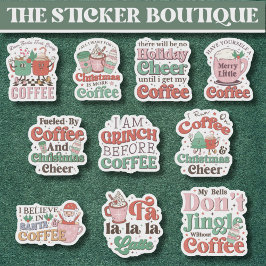 10 in één Schattigee feestelijke koffie en kerstsf Sticker