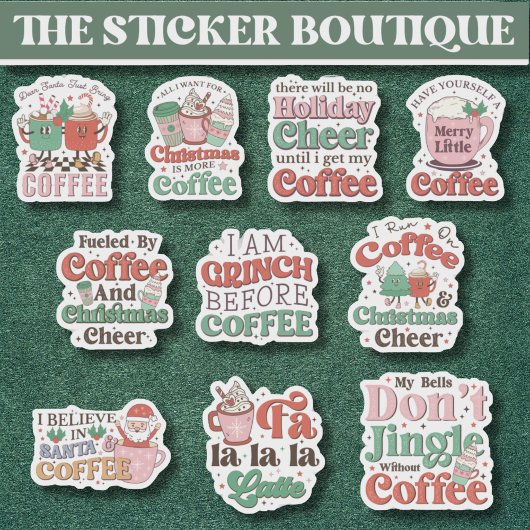 10 in één Schattigee feestelijke koffie en kerstsf Sticker